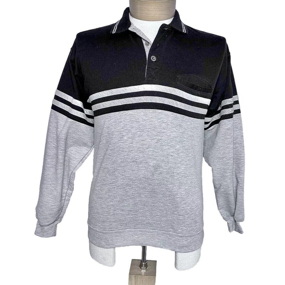 Vintage 90’s Puritan Longsleeve Striped Collared Sweatshirt